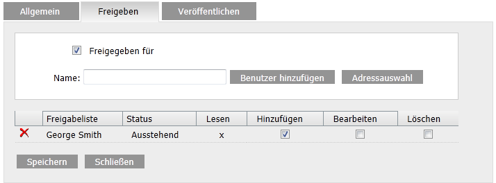 Dialogfeld „Kalender freigeben“