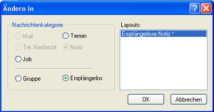 Dialogfeld „Ändern in“ 										