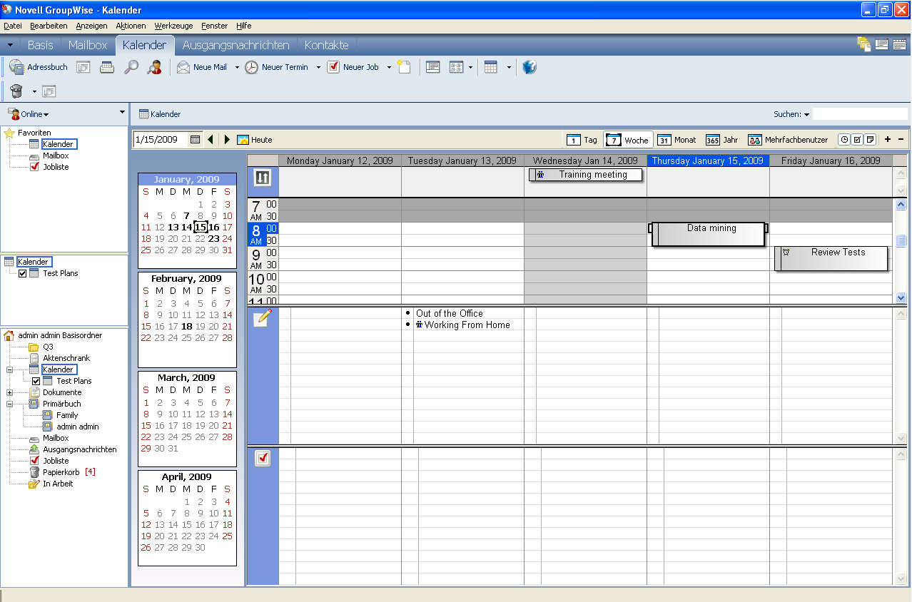 Layout „Kalender - Woche“ 										