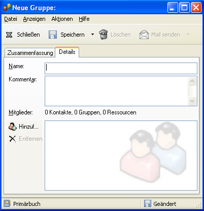 Dialogfeld „Neue Gruppe“ 										