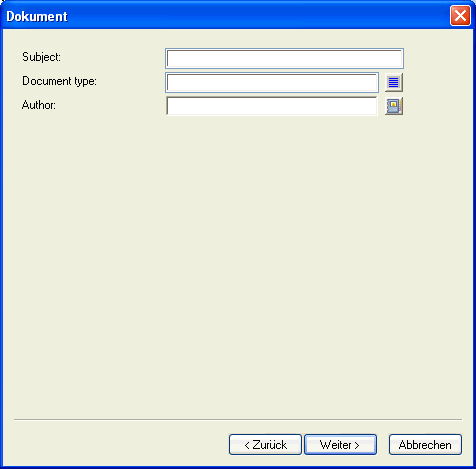 Dialogfeld „Dokument“ 										
