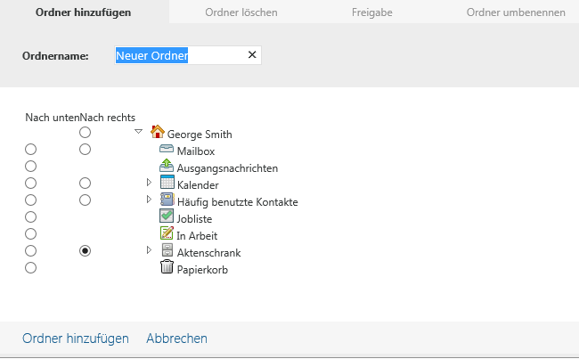 Layout "Ordner verwalten"