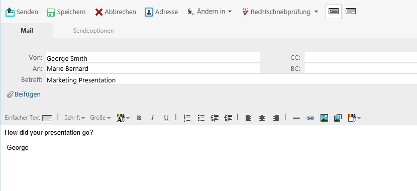 Ansicht "HTML"