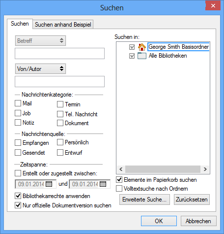 Dialogfeld "Suchen"