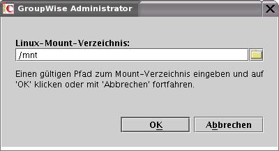 Dialogfeld "Linux-Mount-Verzeichnis"