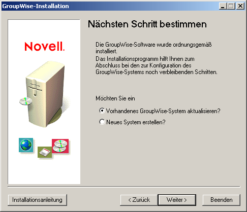 Dialogfeld "Nächsten Schritt bestimmen"