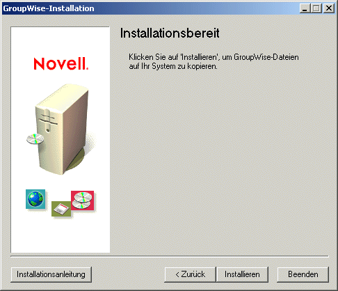 Seite "Installationsbereit"