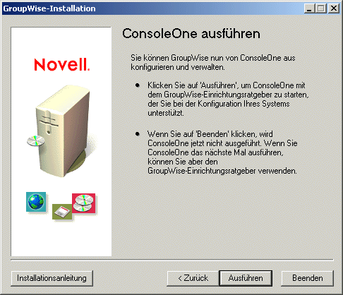 Seite "ConsoleOne ausführen"