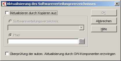 Dialogfeld "Softwareverteilungsverzeichnis aktualisieren"