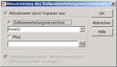 Dialogfeld "Softwareverteilungsverzeichnis aktualisieren"