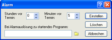 Dialogfeld "Alarm"