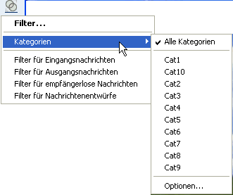 Hauptfenster, Filtermen "Kategorien"