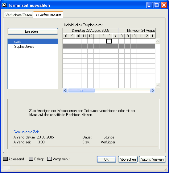 Dialogfeld "Terminzeit auswhlen"