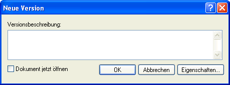 Dialogfeld "Neue Version"