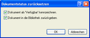 Dialogfeld "Dokumentstatus zurcksetzen"