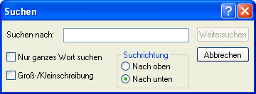 Dialogfeld "Suchen"
