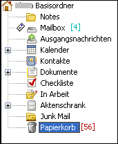 Vollstndige Ordnerliste mit Junkmail-Ordner