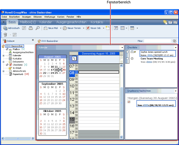 Die GroupWise-Felder