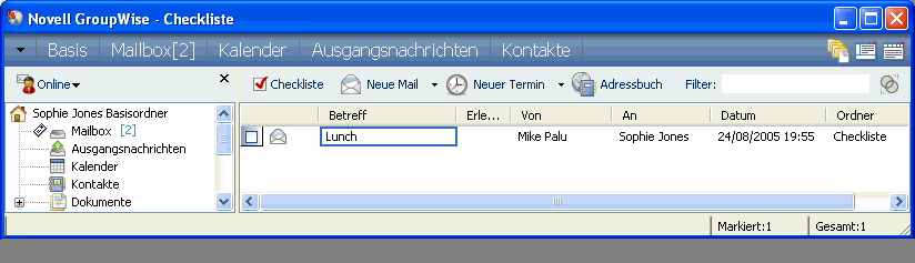 Mailbox mit Checklistenordner