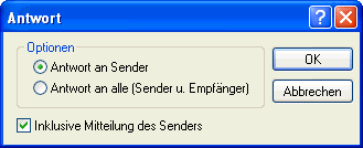 Dialogfeld "Antwort"