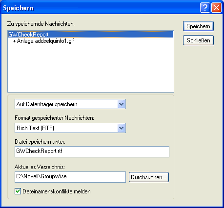 Dialogfeld "Speichern"