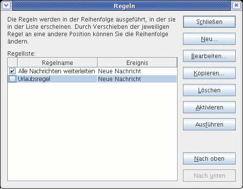 Dialogfeld "Regel"