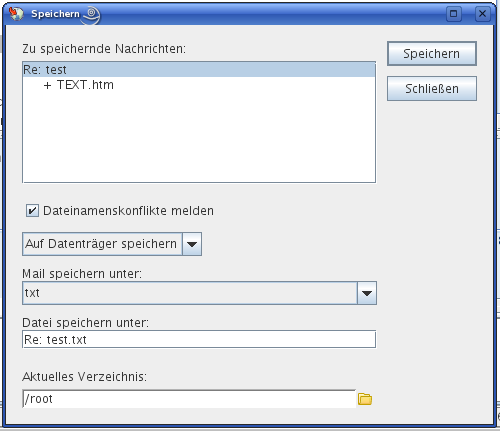 Dialogfeld "Speichern"