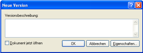 Dialogfeld "Neue Version"