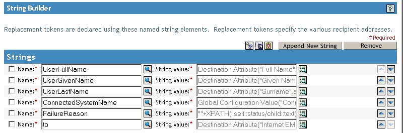 Beschreibung: Seite für den Zeichenkette-Builder