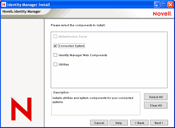 Beschreibung: Das Dialogfeld „Identity Manager-Installation“