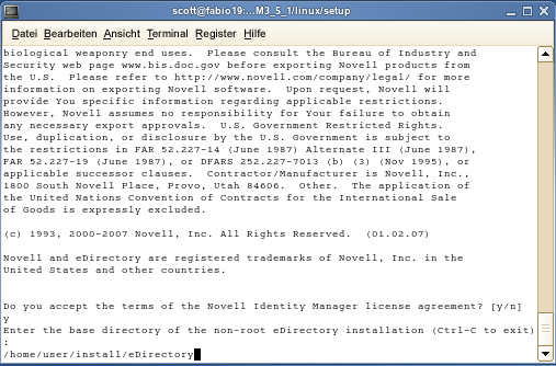 Geben Sie ein, wo sich das Nicht-Root-eDirectory befindet