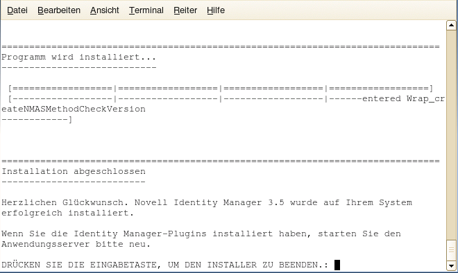 Installation der Identity Manager-Komponenten