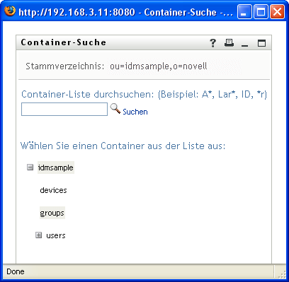 Container-Suche