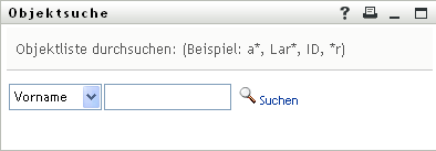 Auf der Seite „Objektsuche“ können Sie Suchkriterien angeben