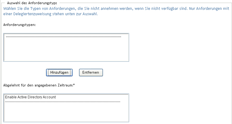 Liste „Abgelehnt für den angegebenen Zeitraum“