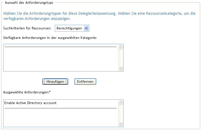 Liste „Ausgewählte Anforderungen“ 