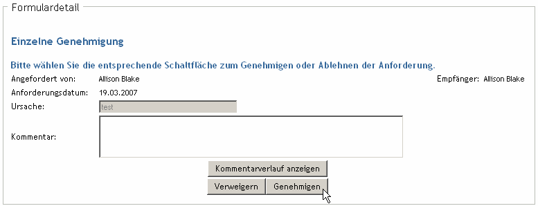 Schaltfläche „Genehmigen“ 