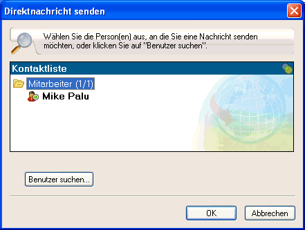 Dialogfeld "Rundsendung senden", Schaltflche "Benutzer suchen"