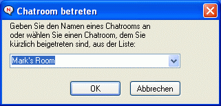 Dialogfeld „Chatroom betreten“