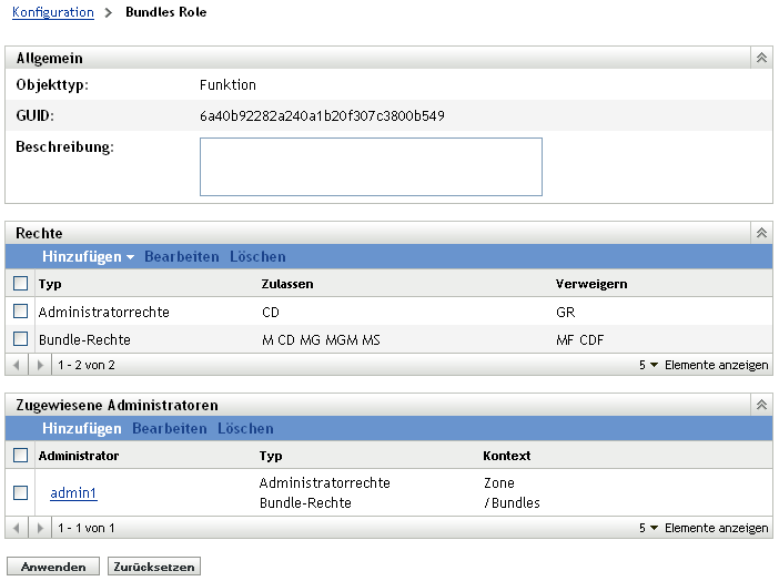 Seite "Funktionseinstellungen"