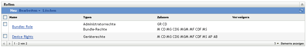 Kontrollleiste "Funktionen"