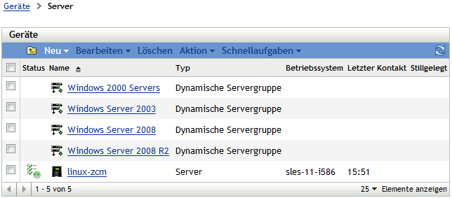 Liste der nach Betriebssystemen klassifizierten Servergruppen