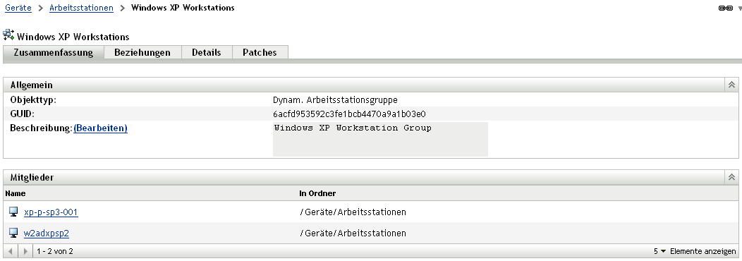 Allgemeine Details zu Windows XP-Arbeitsstationen