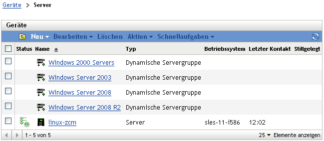 Liste der Servergruppen