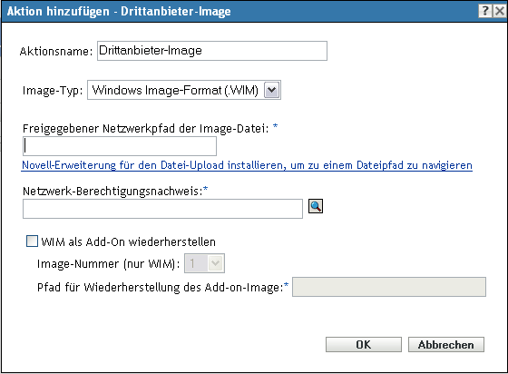 Aktion hinzufügen/bearbeiten - Drittanbieter-Image