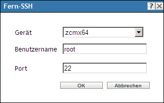 Dialogfeld „Fern-SSH“