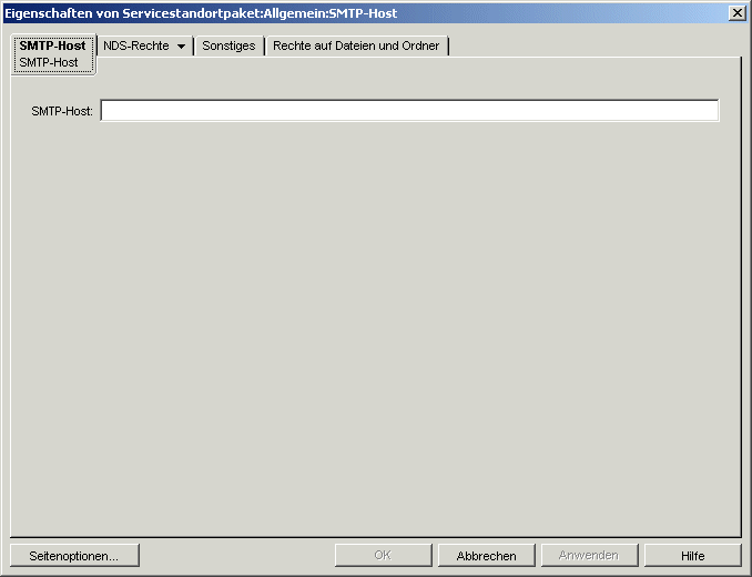 Die Seite "SMTP-Host" der SMTP-Host-Richtlinie.