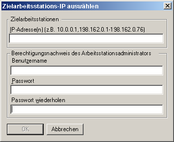 Dialogfeld "Zielarbeitsstations-IP auswählen"