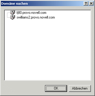 Dialogfeld "Domäne suchen"