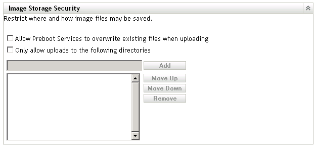 Abschnitt „Sicherheit für Image-Speicherung“